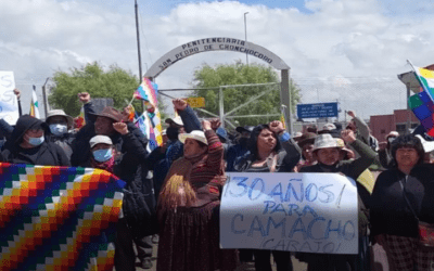 En el centro de La Paz y en Chonchocoro, autoconvocados exigieron 30 años para Camacho