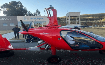 En Copacabana un helicóptero fomenta el turismo con sobrevuelos turísticos sobre el Titicaca
