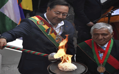 En los actos por la efeméride paceña, Luis Arce buscó lavar su imagen, habló de las obras que hizo