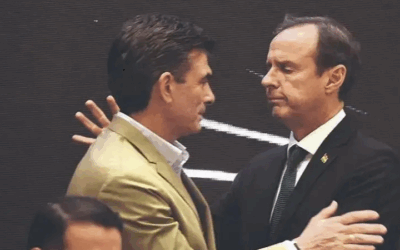 Luciana Acosta, Juan Carlos Monroy, Maywa Jáuregui y Jorge Tejerina los moderadores del debate presidencial