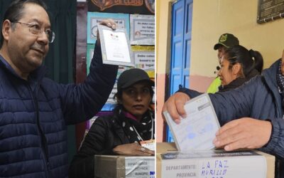 Luis Arce y David Choquehuanca al emitir su voto, pidieron respetar los resultados y gobernar para todos
