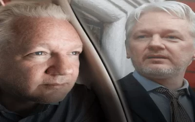 Julian Assange en libertad tras dejar una prisión de alta seguridad en Gran Bretaña, se declaró culpable