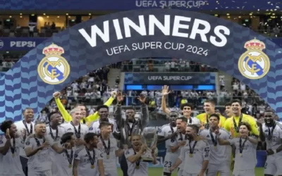 El español Real Madrid se consagró campeón de la Supercopa Europea, ganó 2-0 al Atalanta italiano