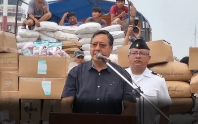 El presidente Arce en Trinidad entregó ayuda humanitaria por 30 toneladas y compromete reposición de daños