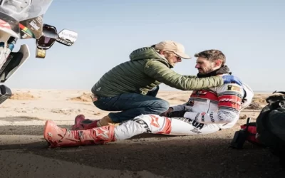 Daniel Nosiglia cae, sufre una lesión en el hombro en la etapa 8 que le obliga a abandonar el Dakar, gracias por dejar en lo alto a Bolivia